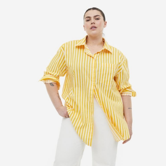 BNWT H&M Linen Cotton Blend Button Down Shirt, US S - Picture 11 of 13